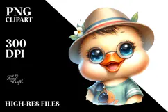 Energetic Baby Duck with Hats PNG Product Image 2