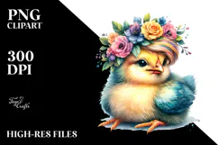 cute Baby Macaw Playing with Wreath PNG Product Image 2