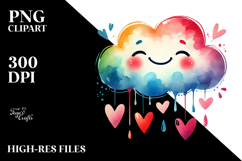 Heart-Shaped Cloud with Hanging Hearts, Transparent PNG Product Image 2