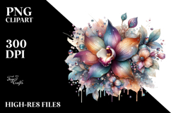 Colorful Orchid Diamond PNG Product Image 2