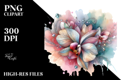 Colorful Orchid Diamond PNG Product Image 2