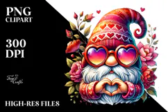 Colorful Valentines Gnome, Transparent PNG Product Image 2