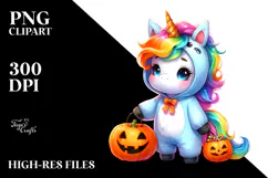 Cute Baby Unicorn Halloween PNG Product Image 2