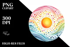 colorful Watercolor Simple Colorfull Pastel Sun | Product Image 3