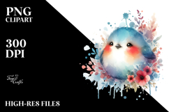 Splashing Bird Watercolor Painting PNG Product Image 2
