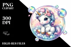Baby Unicorn Playing Volleyball | Sublimation Clipart Product Image 3