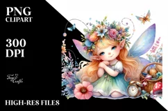 Colorful Fairy Whimsical Sublimation Clipart Product Image 1