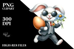 Smiling Bunny with Suit PNG Product Image 2