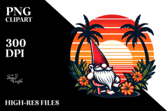 Retro Tropical Island Sunset, PNG Product Image 2
