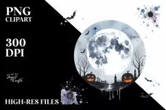 Watercolor Simple Halloween Scene | Sublimation | PNG Product Image 3