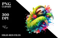 Abstract Vibrant Watercolor Sloth, 20 oz Tumbler Product Image 2