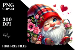 Whimsical Valentine Gnome, High-Res PNG Product Image 2