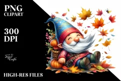 Colorful Whimsical Gnome Tumbling in Autumn Product Image 3