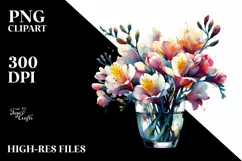 Abstract Watercolor with Large Freesia Product Image 3