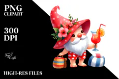 Whimsical Gnome in Beachwear, Transparent PNG Product Image 2