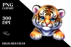 Colorful Baby Tiger | Sublimation | Clipart Product Image 3