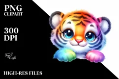 Cute Baby Tiger Watercolor Sticker Product Image 1