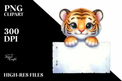 Colorful Baby Tiger | Sublimation | Clipart Product Image 3