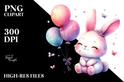 Vibrant Pink-ish Cute Rabbit Clipart Product Image 3