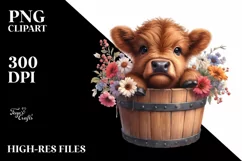 Cute Baby Highland Cow PNG Product Image 3