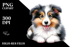 Baby Collie Watercolor Cute PNG Product Image 2