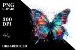Colorful Butterfly Half Splashes PNG Product Image 2
