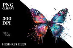 Colorful Butterfly Painting, Artistic PNG Product Image 2