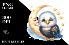 Colorful Watercolor Cute Bald Eagle Clipart Product Image 1