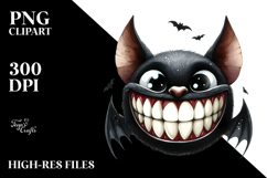Funny Halloween Bat with Big Teeth PNG Product Image 2