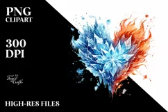 Heart made of Fire and Ice, PNG Product Image 2