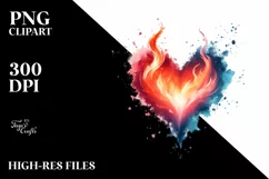 Heart made of Fire and Ice, PNG Product Image 2