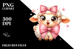 Funky Watercolor Lamb with Bow Product Image 2