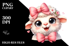 Funky Watercolor Lamb with Bow Product Image 2