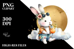 Cute Rabbit in Hipster Beachwear, Transparent PNG Product Image 2