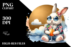 Cute Rabbit in Hipster Beachwear, Transparent PNG Product Image 2