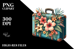 Vintage Tropical Flower Suitcas... Product Image 2