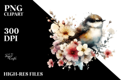 Digital Painting Bird with Spring Flowers Product Image 2