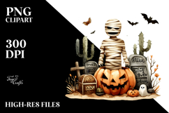 Funny Mummy&#039;s Tomb Haloween Clipart PNG Product Image 2