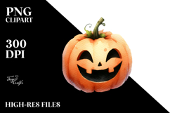 Jack-O&#039;-Lantern Funny Watercolor PNG Product Image 2