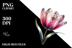 Tulip with Watercolor Splash PNG Product Image 2