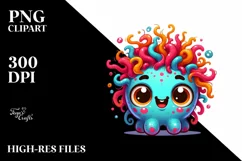 Colorful Cartoon Baby Octopus | Sublimation | Clipart Product Image 1