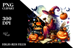 Witch Halloween Watercolor Clipart Product Image 2