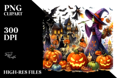 Witch Halloween Watercolor Clipart Product Image 2