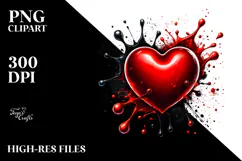 Red Glossy Heart Digital Painting Product Image 2