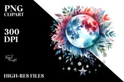 Abstract Moon Foliage Clipart Product Image 1
