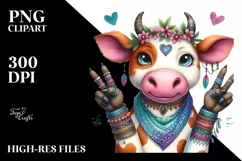 Funny Cute Cow Smiling | Sublimation Clipart Product Image 3