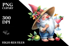 Whimsical Gnome Cocktail Summer Clothes PNG Product Image 2