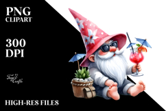 Whimsical Gnome Drinking a Cocktail, High-Res PNG Product Image 2