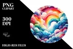Colorful Rainbow Abstract Watercolor Clipart Product Image 1