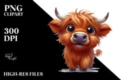 Expressive Highland Cow, PNG Product Image 3